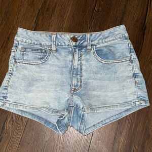 American Eagle Super Super Stretch Hi Rise Shortie (Denim Shorts)